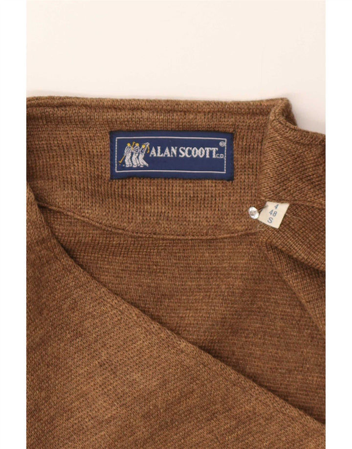 Gilet da uomo in maglia Alan Scoott IT 48 piccolo in lana marrone