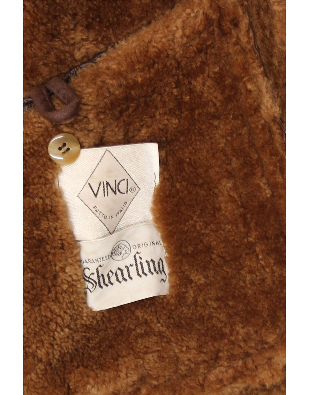 Giacca in shearling da uomo Vinci UK 40 Shearling marrone grande