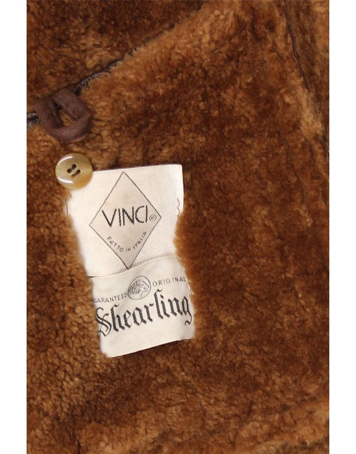 Giacca in shearling da uomo Vinci UK 40 Shearling marrone grande