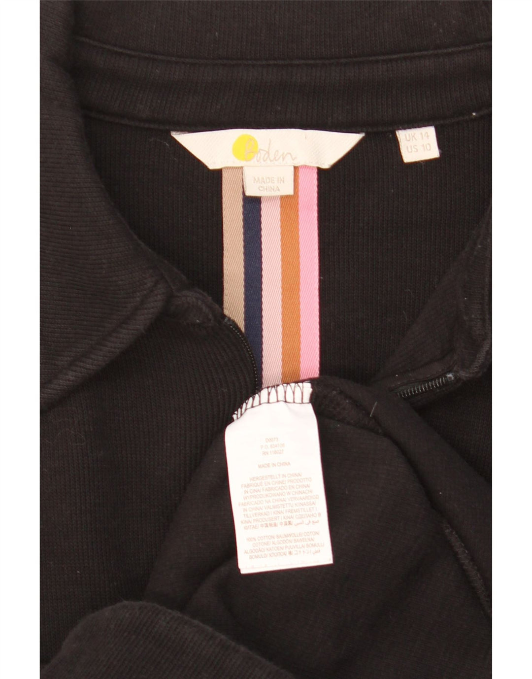 BODEN Abito maglione da donna UK 14 Cotone nero medio