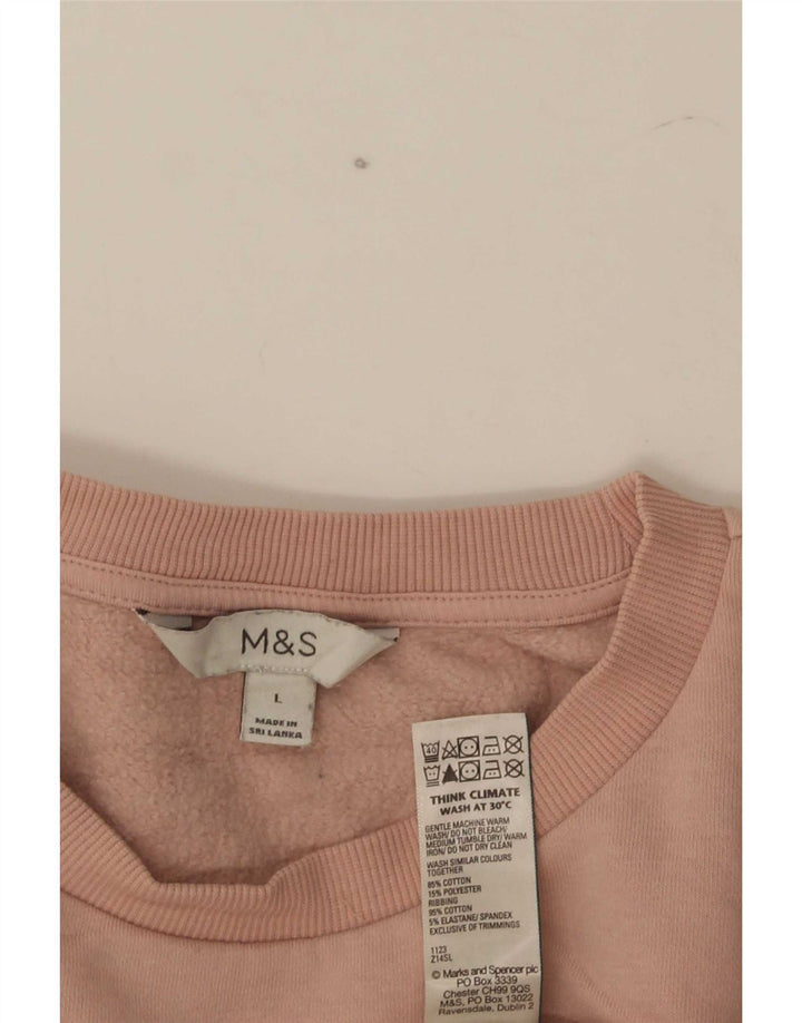 Felpa oversize da donna Marks & Spencer UK 16 grande cotone rosa