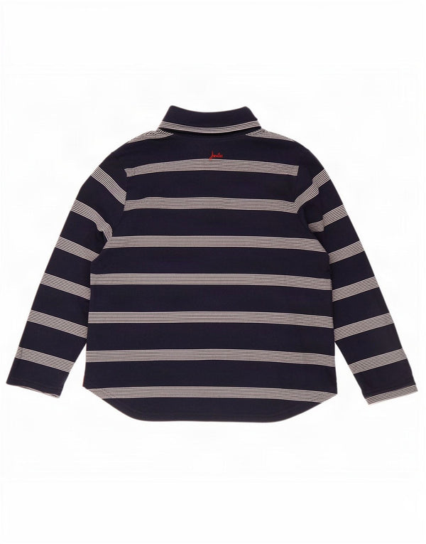 Joules Felpa da donna con collo con zip Maglione UK 18 XL Cotone a righe blu navy