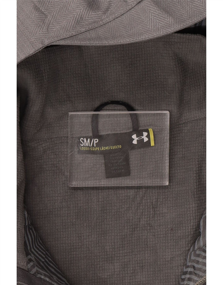 UNDER ARMOUR Mens Cougars Hooded Windbreaker Jacket UK 36 Small Grey Vintage Under Armour and Second-Hand Under Armour from Messina Hembry 