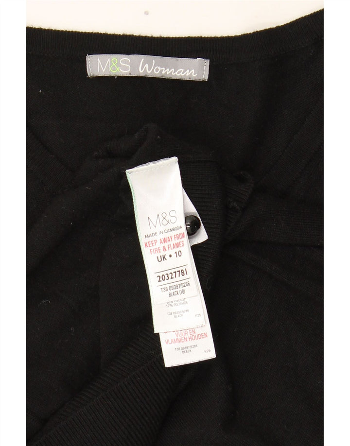 Maglione cardigan da donna Marks & Spencer UK 10 piccolo viscosa nera