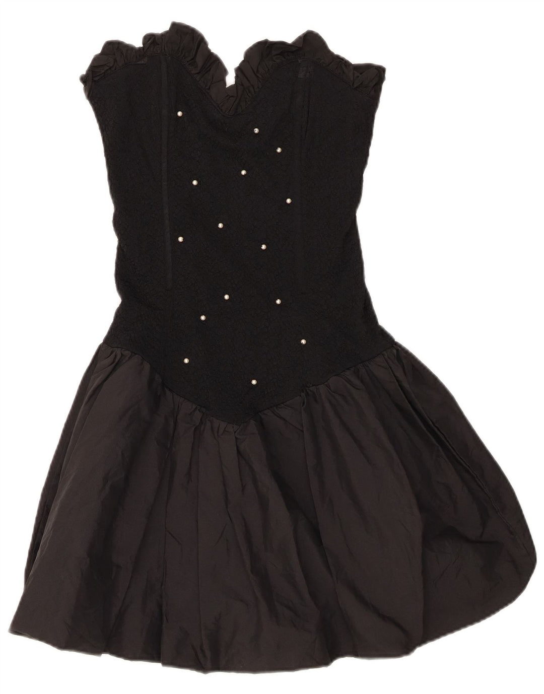 Abito senza spalline da donna Fusion UK 10 Piccolo poliestere nero
