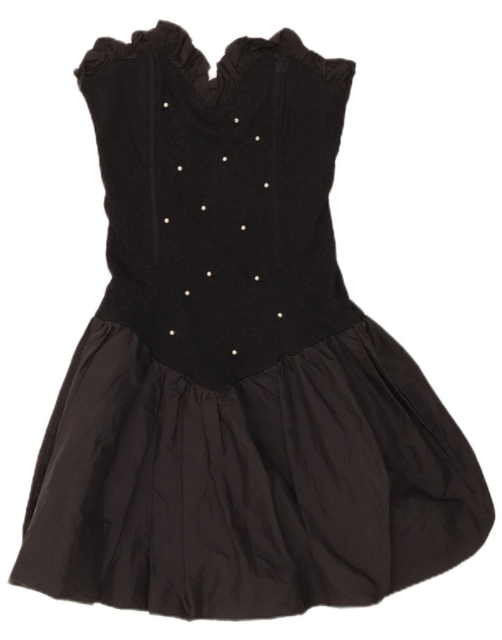 Abito senza spalline da donna Fusion UK 10 Piccolo poliestere nero