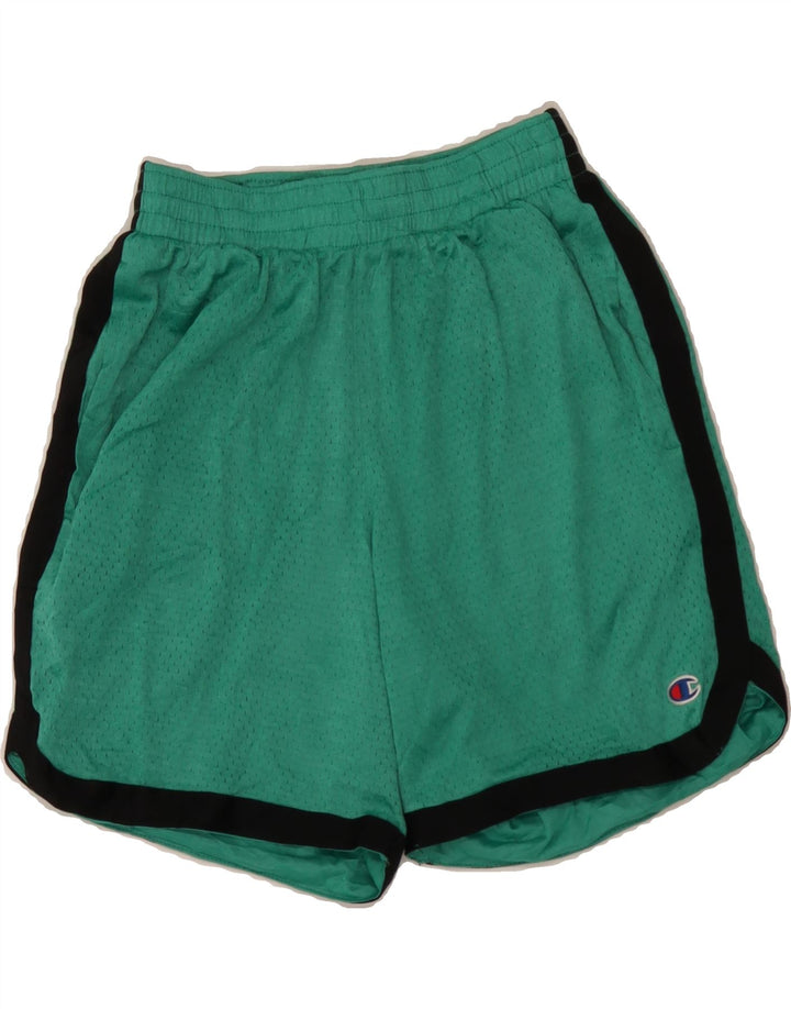 CHAMPION Womens Sport Shorts UK 8 Small Green Colourblock Polyester Vintage Champion and Second-Hand Champion from Messina Hembry 