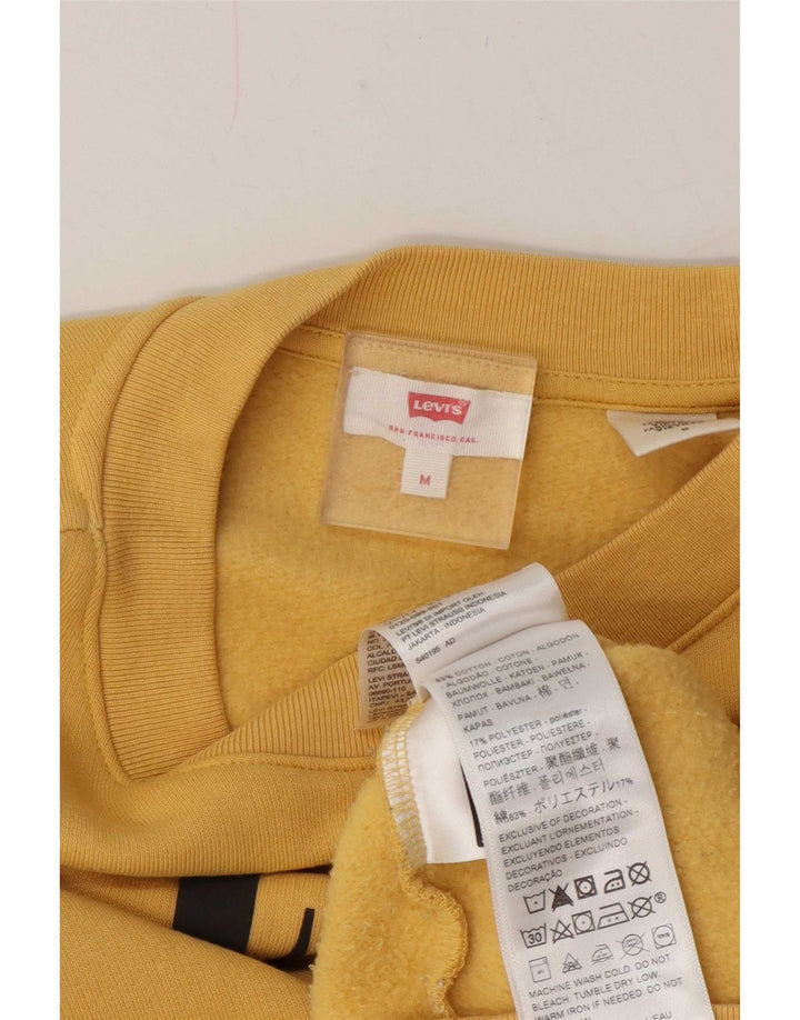 Levi's Donna Felpa con grafica corta oversize da donna UK 14 Giallo medio