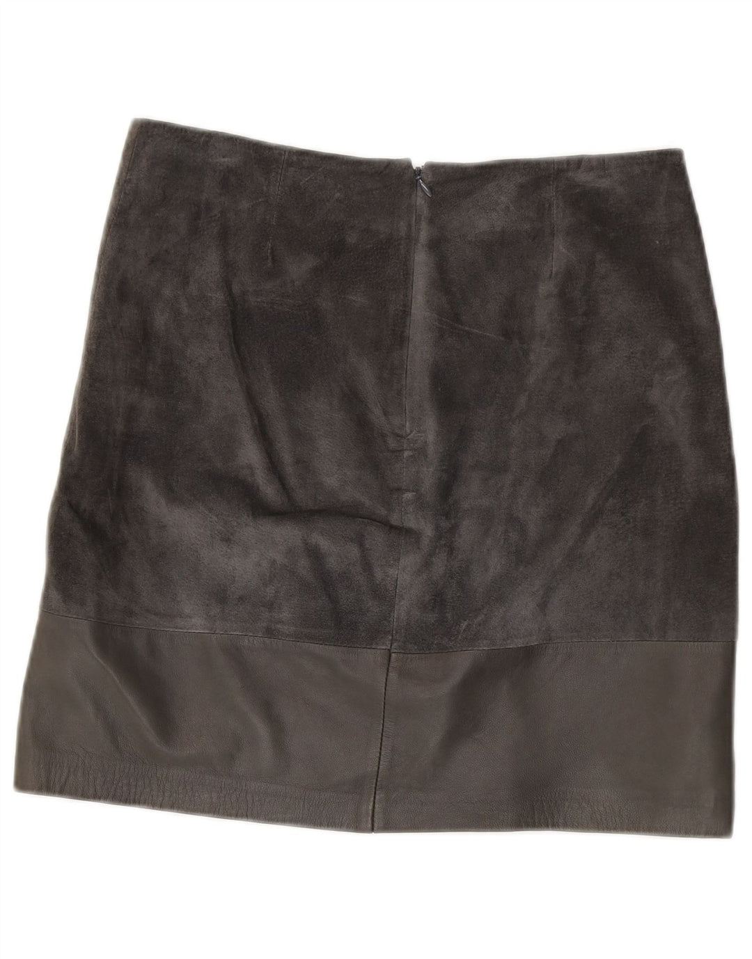 Gonna in pelle scamosciata da donna HALLHUBER EU 38 Media W32 Pelle grigia