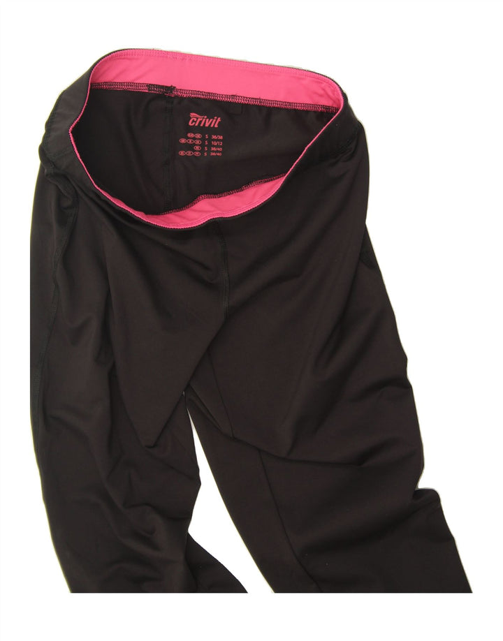 CRIVIT Womens Graphic Leggings UK 10/12 Small Black Vintage Crivit and Second-Hand Crivit from Messina Hembry 