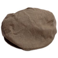 VINTAGE Mens See Through Flat Cap Small Beige Linen Classic