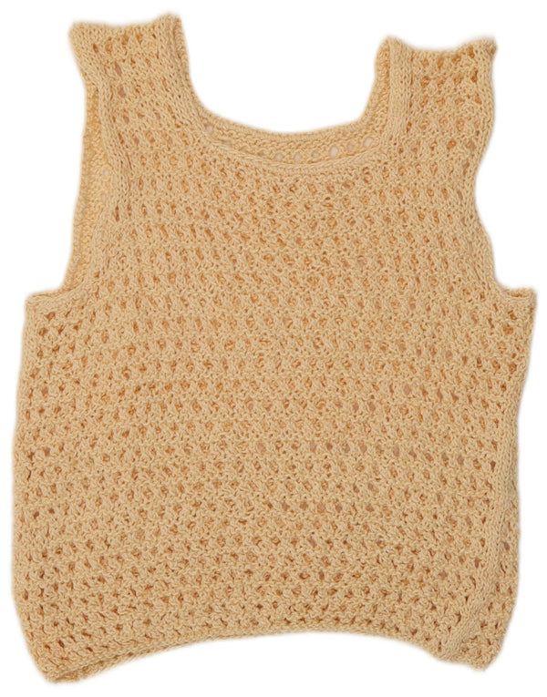 Canotta trasparente da donna vintage UK 12 Beige medio