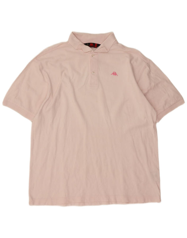 Polo Kappa Uomo Regular Fit Large Rosa In Cotone