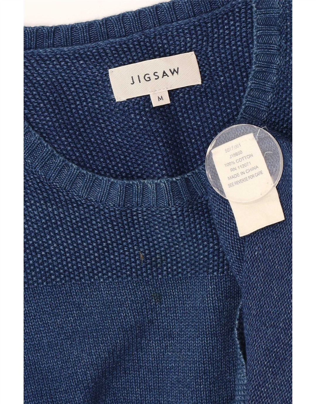 Maglione maglione girocollo da uomo Jigsaw in cotone blu medio