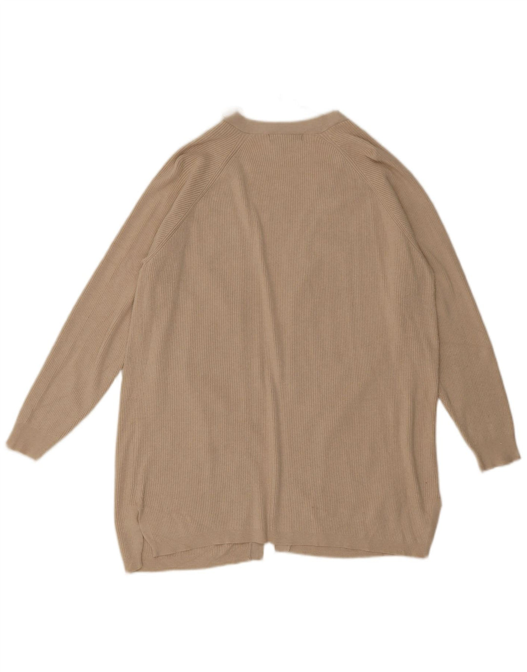 Maglione cardigan aperto lungo da donna Marks & Spencer UK 14 grande Beige