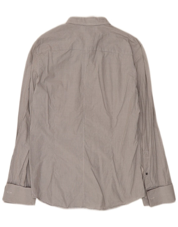 Camicia formale slim fit da uomo Calvin Klein in cotone a quadretti grigio medio