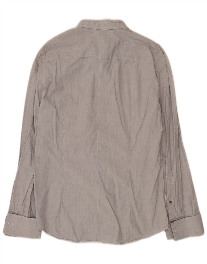 Camicia formale slim fit da uomo Calvin Klein in cotone a quadretti grigio medio