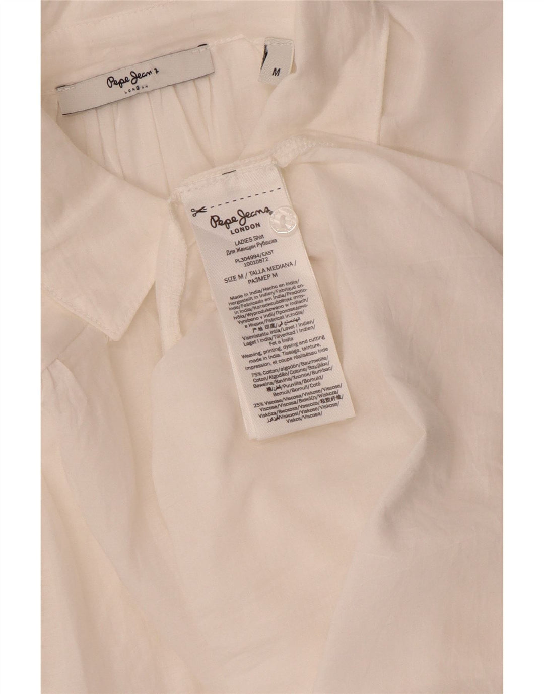 Camicia oversize da donna PEPE Jeans UK 14 Cotone bianco medio