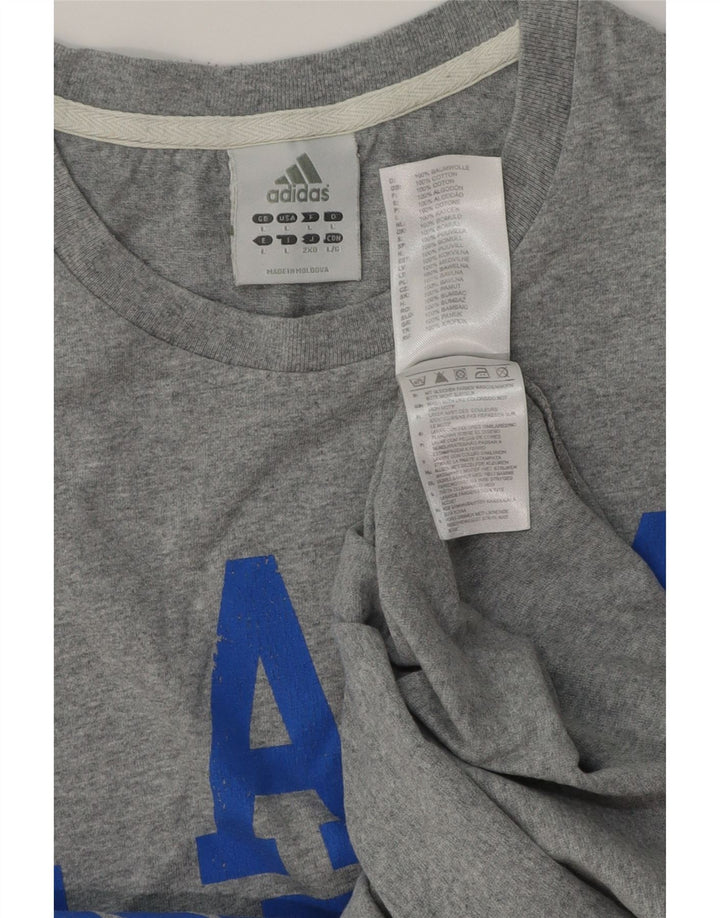 T-shirt grafica da uomo ADIDAS Top grande in cotone grigio