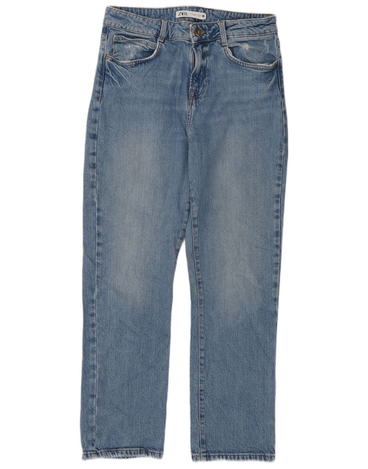 Jeans dritti a vita alta da donna Zara EU 40 medio W30 L27 blu