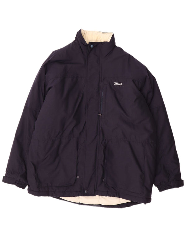 Giacca imbottita da uomo Reebok UK 40 Large Navy Blue Nylon