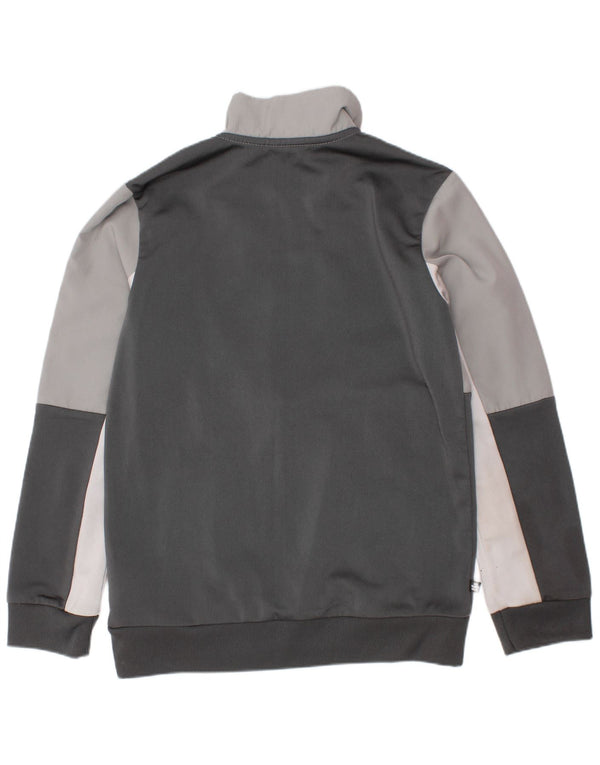 Felpa ADIDAS per ragazzi con zip e collo, 7-8 anni, colore grigio block