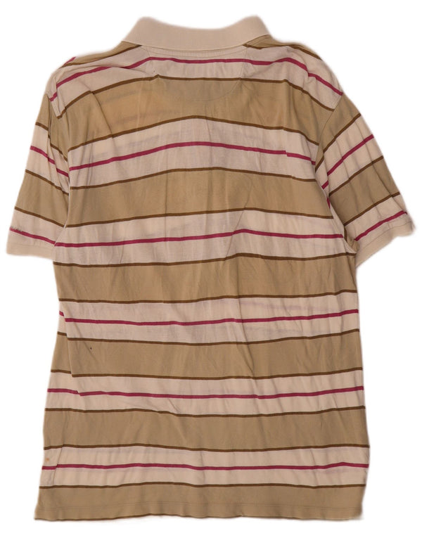 Polo da uomo Champion in cotone a righe larghe beige