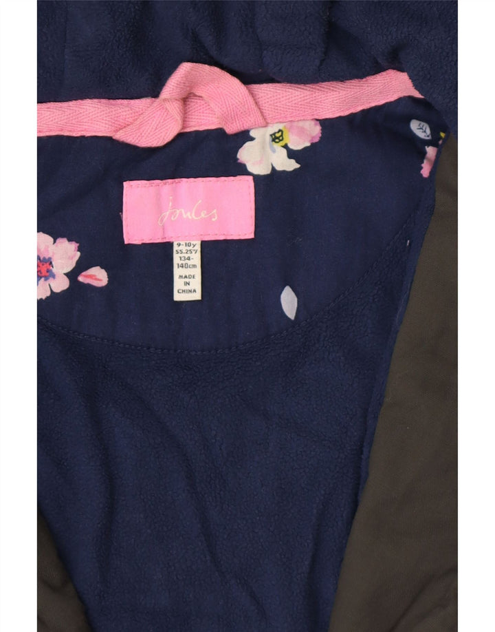 JOULES Girls Hooded Parka Jacket 9-10 Years Green Polyamide Vintage Joules and Second-Hand Joules from Messina Hembry 