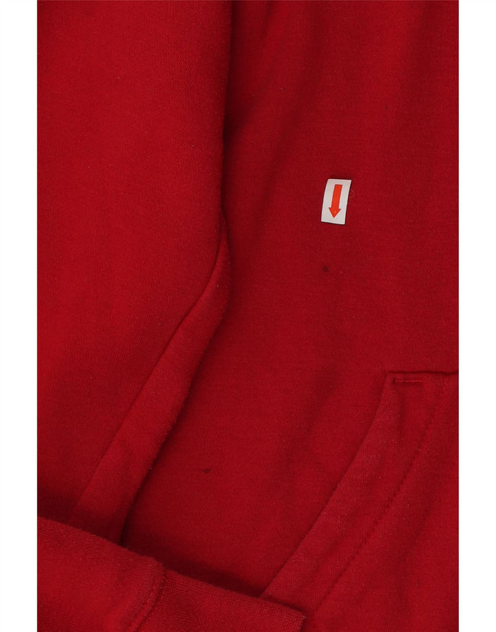 JORDAN Boys Hoodie Jumper 12-13 Years Large Red Cotton