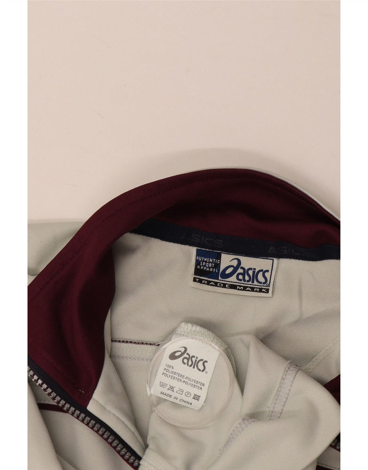 Giacca da tuta da uomo ASICS, giacca in poliestere bianco medio