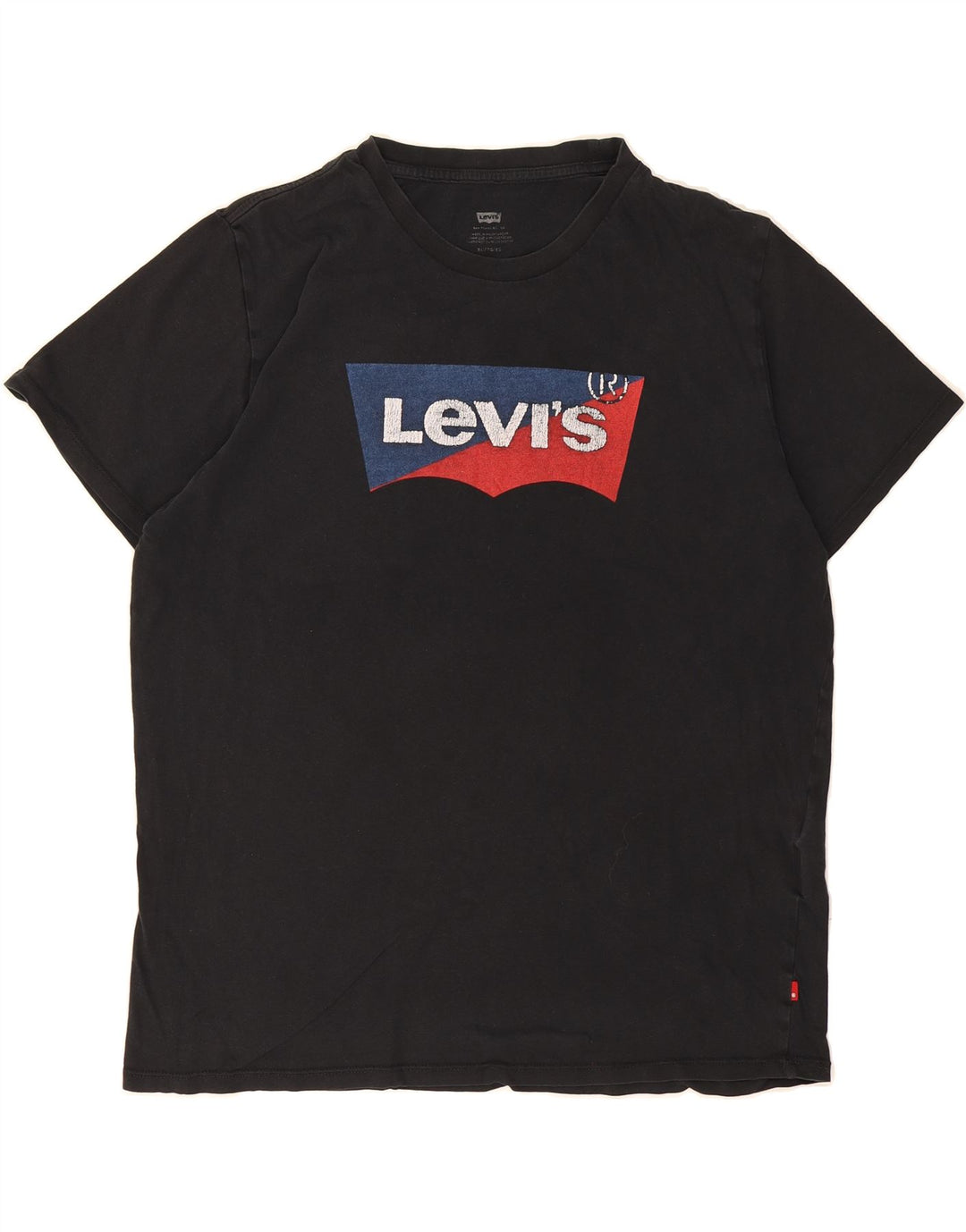 LEVI'S Mens Graphic T-Shirt Top XL Black Cotton Vintage Levi's and Second-Hand Levi's from Messina Hembry 