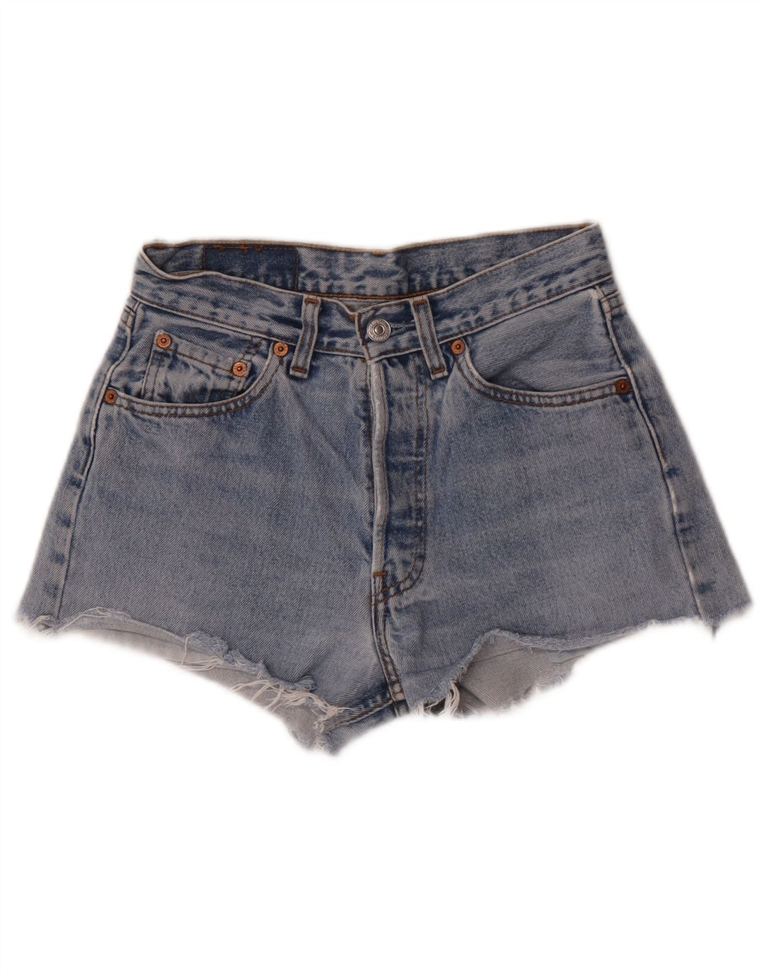 Pantaloncini di jeans a vita alta Levi's 501 da donna W27 piccoli blu