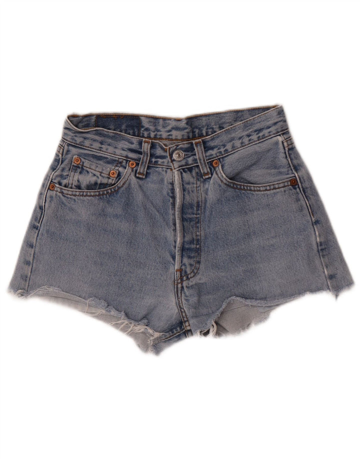 Pantaloncini di jeans a vita alta Levi's 501 da donna W27 piccoli blu