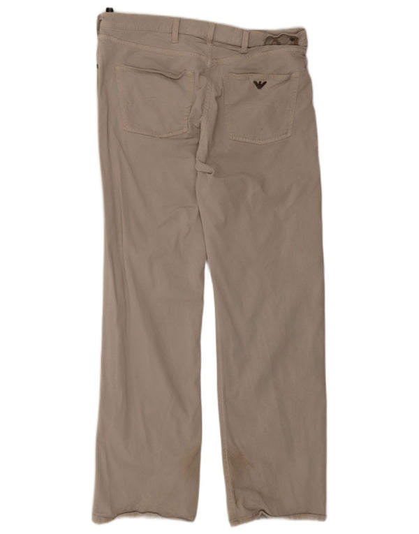 Pantaloni casual dritti da uomo Armani W37 L32 in cotone grigio