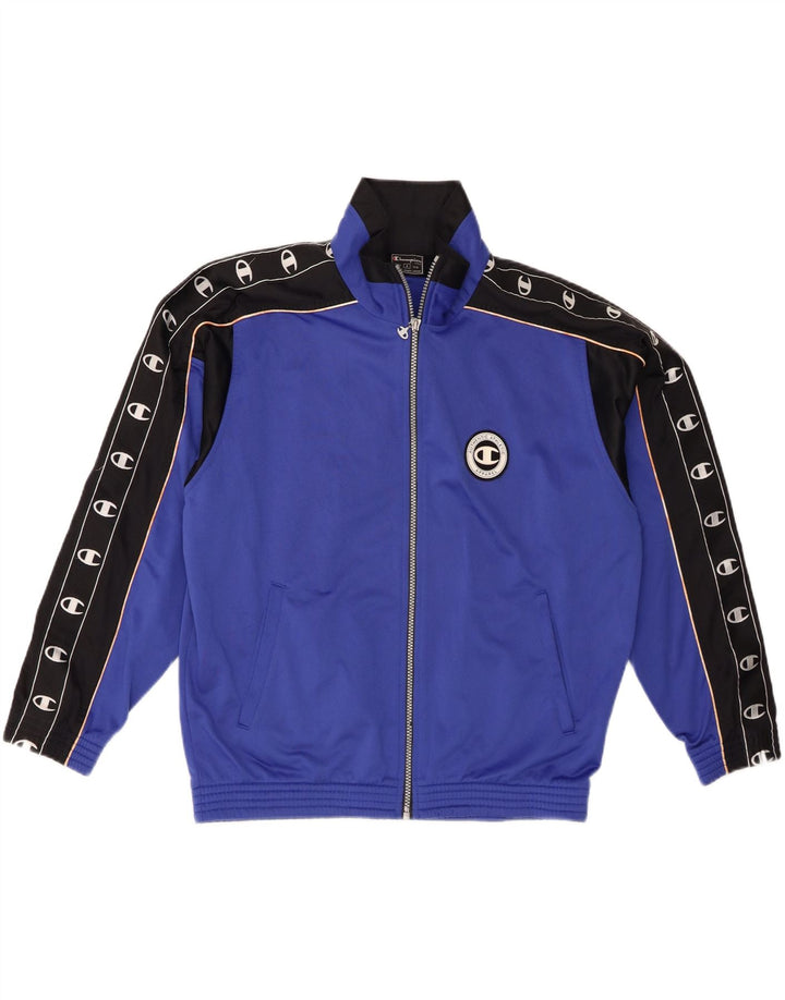 Giacca da tuta grafica da uomo Champion, piccola, in poliestere color block blu