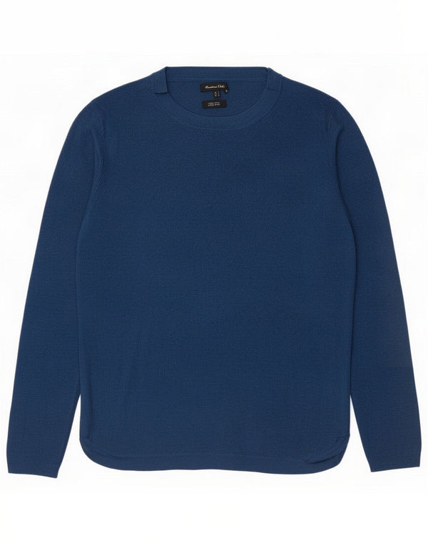 Massimo Dutti Maglione da donna con scollo a barchetta UK 14 Large Blue Wool