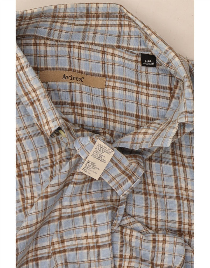 Camicia da uomo Avirex in cotone a quadri blu medio