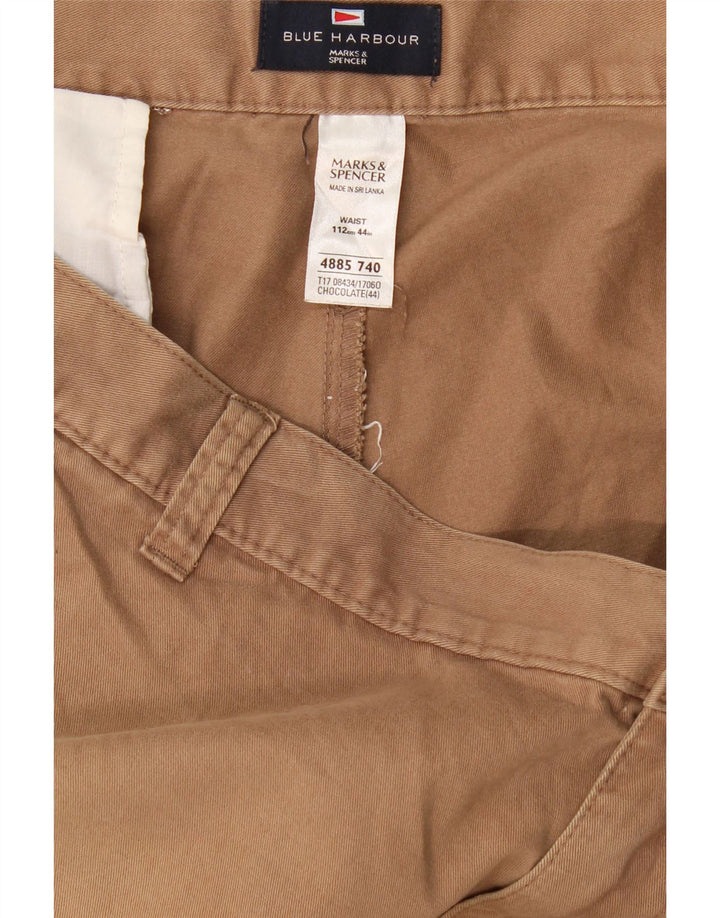 Pantaloncini chino Marks & Spencer da uomo blu Harbour W44 2XL cotone marrone