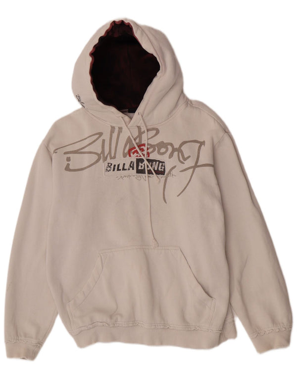Maglione con cappuccio grafico da donna Billabong US 12 Large in cotone bianco