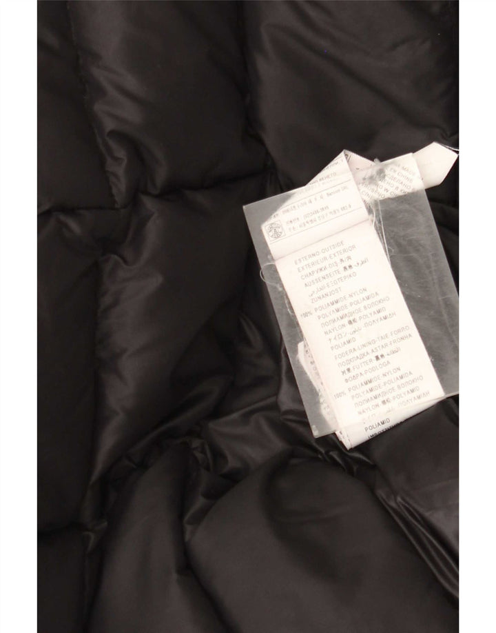Cappotto imbottito con cappuccio da donna Benetton UK 14 medio nero in poliammide