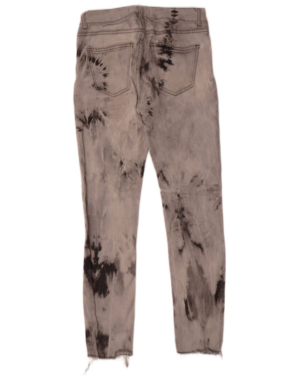 Jeans slim da donna Zara EU 38 Small W28 L27 Grigio Tie Dye