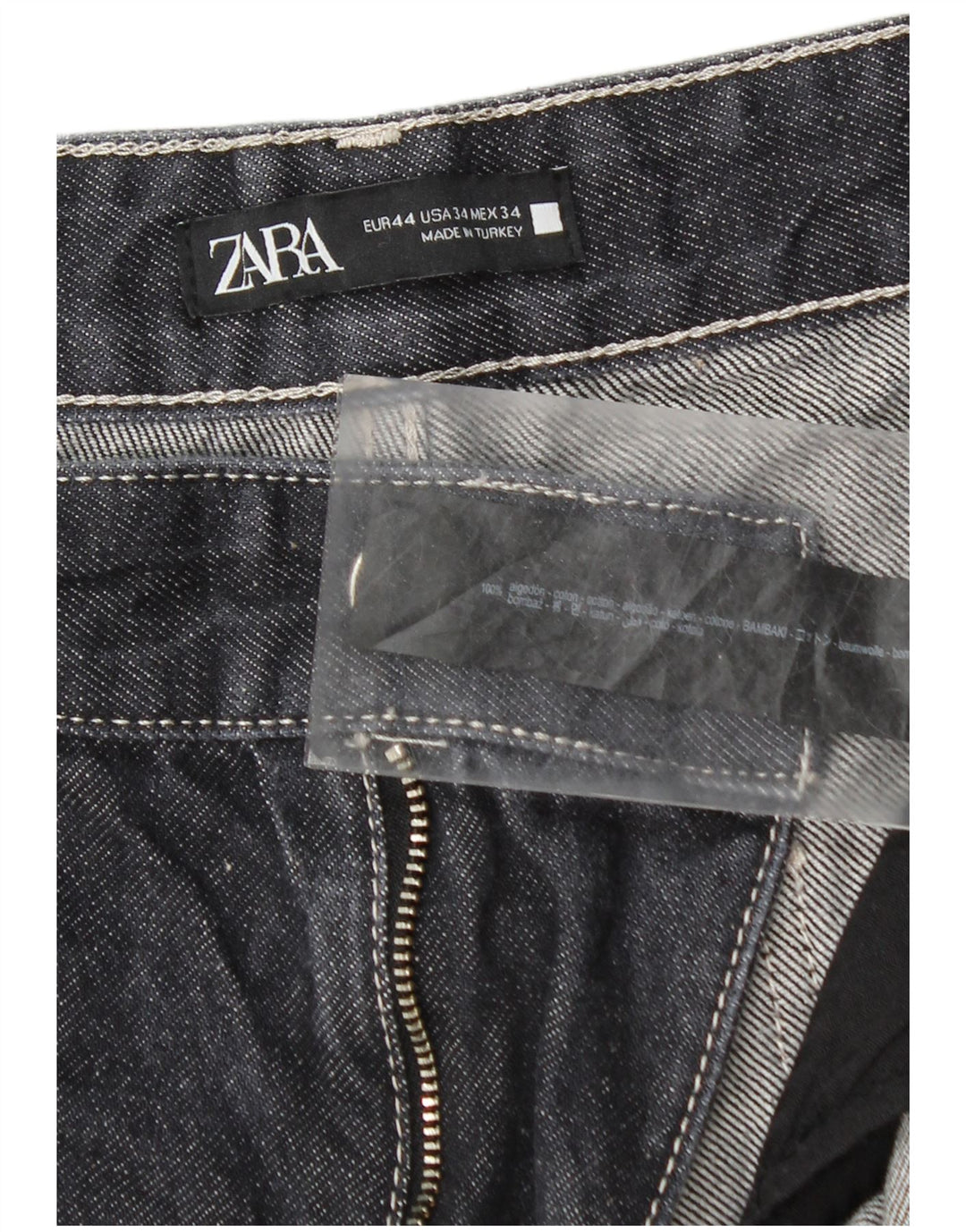 Jeans affusolati da uomo Zara EU 44 Large W34 L27 Cotone nero