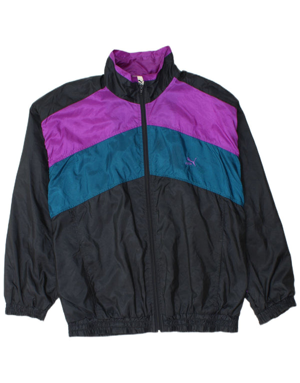 Giacca da ginnastica oversize da uomo Puma Medium Black Colourblock in poliammide