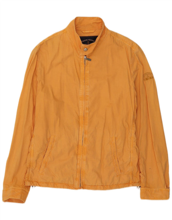 Amerigo Vespucci Giubbotto bomber da uomo UK 38 Cotone giallo medio