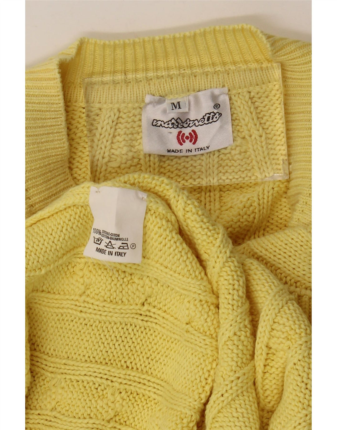 MARRONETTO Maglione Uomo Scollo a V Cotone Giallo Medio