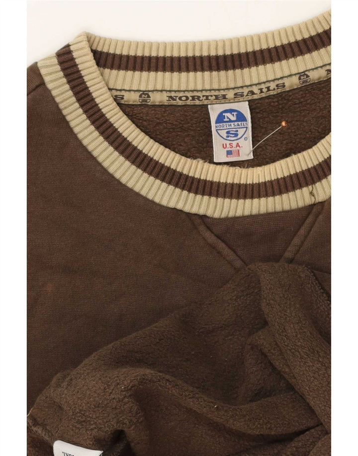 Felpa grafica da uomo North Sails Maglione XL Cotone color block marrone