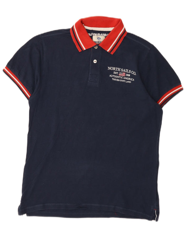 Polo da uomo North Sails Large in cotone color block blu navy
