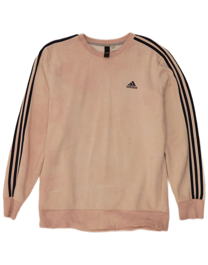 Felpa da uomo con vestibilità regolare grafica Adidas, maglione grande, rosa