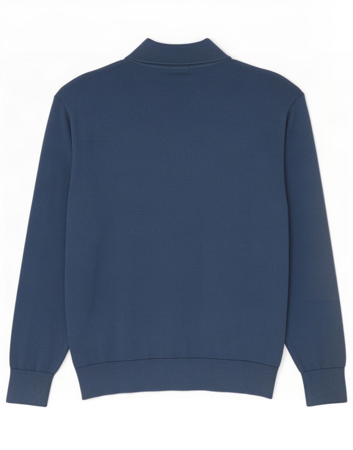 Timberland Maglione da uomo con zip e collo XL in cotone blu