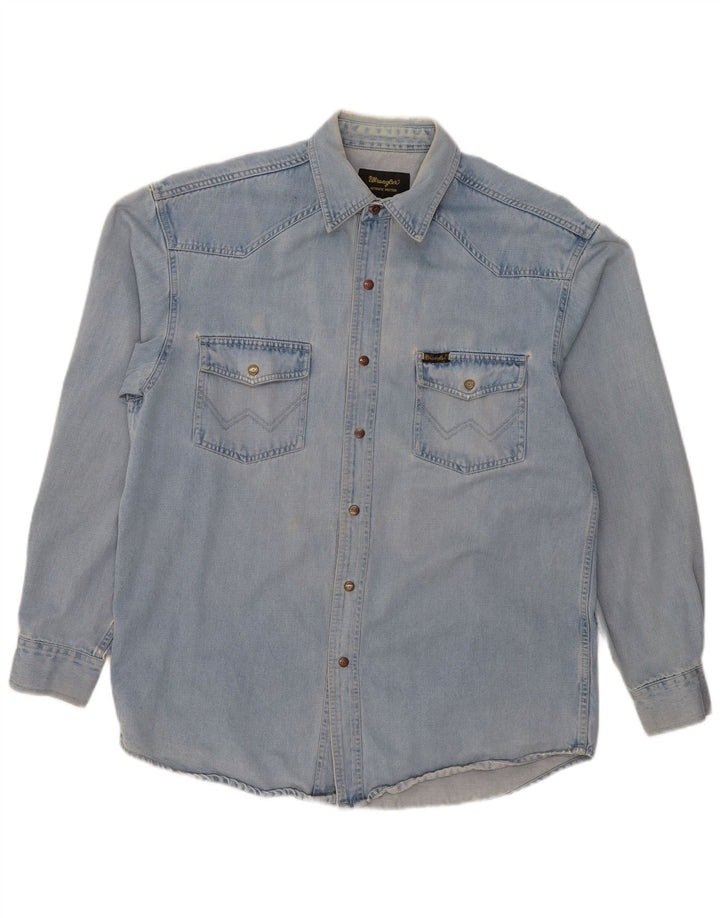 Camicia di jeans da uomo WRANGLER grande blu